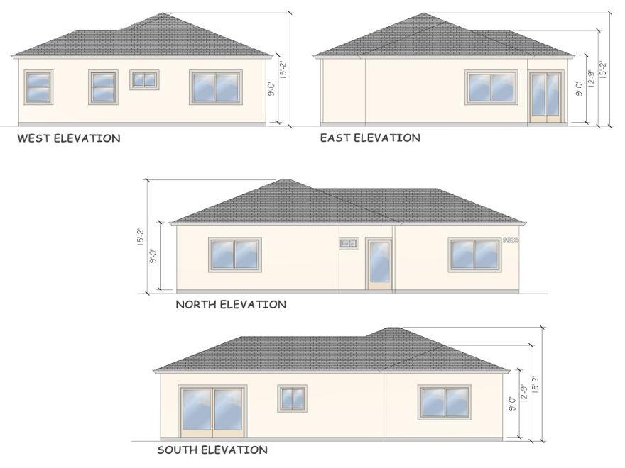 New Construction, 2 Bedroom ADU in Burbank, 91504 (1000 sq. ft.) - Elevations