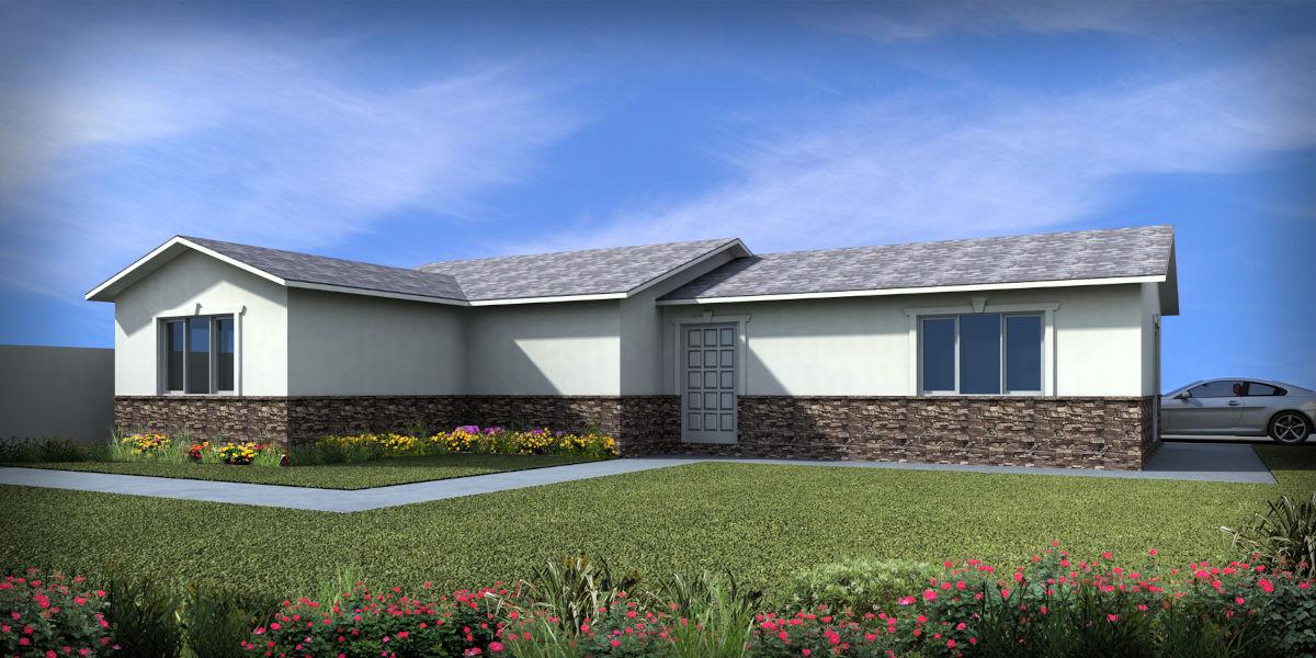 New Construction, 3 Bedroom ADU in North Hills, 91343 (1200 sq. ft.) - 3D Rendering